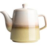 Gelbe Retro Teekannen 1l aus Keramik 