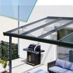 Anthrazitfarbene Terrassenüberdachungen & Anbaupavillons aus Glas 