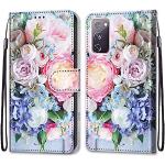 Bunte Blumenmuster Samsung Galaxy S20 FE Hüllen Art: Flip Cases mit Muster aus Leder klappbar 
