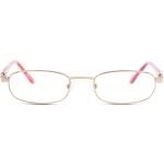 Rosa Rechteckige Runde Brillen aus Metall für Damen 