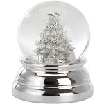 Silberne Runde Weihnachtsschneekugeln versilbert aus Glas 