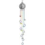 H&D Kristall hängende Glaskugel Prisma Regenbogen Sonnenfänger Fenster Chakra Anhänger Metall Lotus Ornament