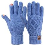 Hellblaue Fingerlose Handschuhe & Halbfinger-Handschuhe für Damen Einheitsgröße für den für den Winter 