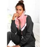 Anthrazitfarbene H.I.S Nachhaltige Zip Hoodies & Sweatjacken mit Reißverschluss aus Baumwolle für Damen Größe XS 