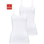Weiße Ärmellose H.I.S Rundhals-Ausschnitt Damenunterhemden aus Jersey Größe XS 2-teilig 