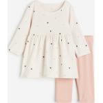 Beige Langärmelige H&M Kinderkleider mit Leggings Größe 86 