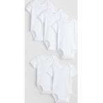 Weiße Kurzärmelige H&M Kinderkurzarmbodys Größe 104 5-teilig 