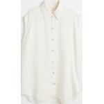 Weiße Ärmellose H&M Festliche Blusen aus Satin für Damen Größe S 