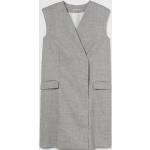 Graue H&M V-Ausschnitt Taillierte Kleider mit Schulterpolstern für Damen Größe L 