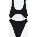 Schwarze Sexy H&M Monokinis mit Cutwork für Damen Größe M 