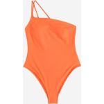 Orange H&M Schulterfreie Badeanzüge mit hohem Beinausschnitt für Damen Größe M für den für den Winter 