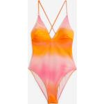 Orange H&M V-Ausschnitt Badeanzüge mit hohem Beinausschnitt für Damen Größe XXL für den für den Winter 