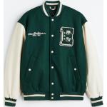 Grüne H&M Stehkragen College-Jacken gepolstert für Herren Größe 3 XL 