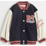 Schwarze Bestickte H&M Stehkragen College Jacken für Kinder & Baseball Jacken für Kinder Größe 98 für den für den Winter 