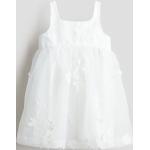 Weiße Bestickte Ärmellose H&M Kindersatinkleider mit Knopf aus Tüll Größe 140 für den für den Winter 