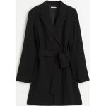 Schwarze H&M Blazerkleider mit Schulterpolstern für Damen Größe XS für den für den Winter 
