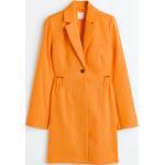 Orange H&M Cut Out Kleider mit Cutwork mit Knopf aus Baumwolle für Damen Größe XS für den für den Winter 
