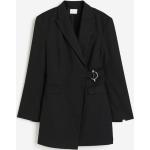 Schwarze H&M Blazerkleider mit Schulterpolstern mit Schnalle für Damen Größe XS für den für den Winter 