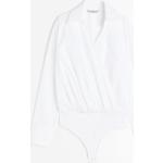 Weiße Langärmelige H&M Wickelblusen aus Jersey für Damen Größe XXL 
