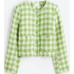 Grüne H&M Mini Rundhals-Ausschnitt Kurzjacken & Cropped-Jackets mit Schulterpolstern aus Bouclé für Damen Größe S für den für den Winter 