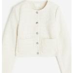 Weiße H&M Mini Rundhals-Ausschnitt Kurzjacken & Cropped-Jackets aus Bouclé für Damen Größe L für den für den Winter 