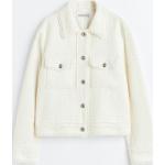 Weiße H&M Mini Kurze Lederjacken mit Fransen mit Knopf aus Bouclé für Damen Größe S für den für den Winter 