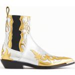 Goldene H&M Spitze Cowboy-Boots & Cowboystiefeletten aus Leder für Damen Größe 36 mit Absatzhöhe bis 3cm 