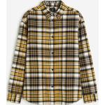 Gelbe Langärmelige H&M Herrenlangarmhemden mit Knopf aus Flanell Größe XL 