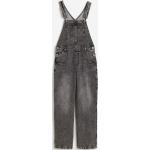 Graue Loose Fit H&M Jeans-Latzhosen mit Knopf aus Denim für Damen Größe XL 