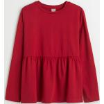 Rote Langärmelige H&M Rundhals-Ausschnitt Peplum-Shirts & Schößchen-Shirts für Damen Größe 3 XL 