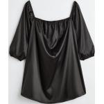 Schwarze H&M Schulterfreie Schulterfreie Kleider mit Puffärmeln aus Gummi für Damen Größe 4 XL 