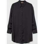 Schwarze Langärmelige H&M Festliche Blusen aus Satin für Damen Größe 3 XL 