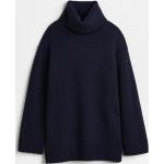 Blaue Oversize H&M Rollkragen Kaschmir-Pullover für Damen Größe S 