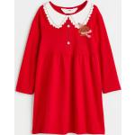 Rote Langärmelige H&M Rundhals-Ausschnitt Kinderlangarmkleider Größe 134 