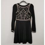 Schwarze Langärmelige H&M Winterkleider für Damen Größe XS 