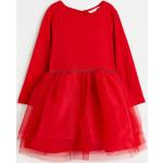 Rote Langärmelige H&M Kinderlangarmkleider mit Glitzer mit Knopf aus Tüll Größe 98 für den für den Winter 