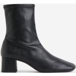 Schwarze H&M Sock-Boots aus Jersey für Damen Größe 40 mit Absatzhöhe 5cm bis 7cm 