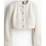 Weiße H&M Mini Rundhals-Ausschnitt Kurzjacken & Cropped-Jackets aus Bouclé für Damen Größe M für den für den Winter 