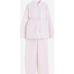 Pinke Langärmelige H&M Pyjamas lang mit Knopf für Damen Größe XL 