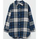 Blaue Oversize H&M Hemdjacken aus Baumwolle für Damen Größe XL 