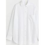 Weiße Oversize H&M Shirts mit Tasche aus Leinen für Damen Größe XXL 