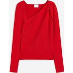 Rote H&M Asymmetrische Asymmetrische Pullover enganliegend für Damen Größe S 