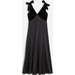 Schwarze H&M Samtkleider aus Samt für Damen Größe XL für den für den Winter 