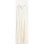 Beige Elegante H&M Midi Wasserfall-Ausschnitt Spaghettiträger-Kleider aus Viskose für Damen Größe L 