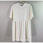 Reduzierte Weiße Kurzärmelige H&M Rundhals-Ausschnitt Strickkleider für Damen Größe S 