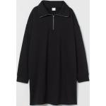 Schwarze H&M Sweatkleider mit Reißverschluss aus Baumwollmischung für Damen Größe S 