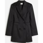 Schwarze H&M Taillierte Kleider mit Schulterpolstern enganliegend für Damen Größe XS für den für den Winter 