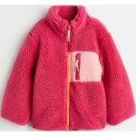 Pinke H&M Teddyjacken für Kinder & Teddy Fleece Jacken für Kinder mit Reißverschluss aus Fleece Größe 134 