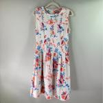Reduzierte Weiße Blumenmuster H&M Sommerkleider mit Reißverschluss für Damen Größe M 