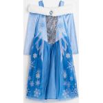 Blaue H&M Die Eiskönigin - völlig unverfroren Elsa Schulterfreie Kinderkleider mit Glitzer aus Jersey Größe 122 für den für den Winter 